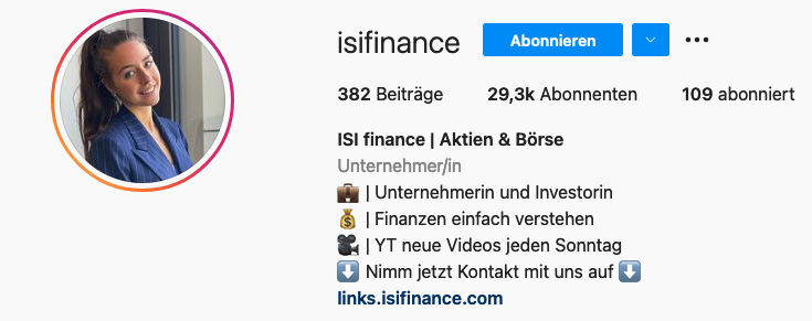 IsiFinance Instagram Bild